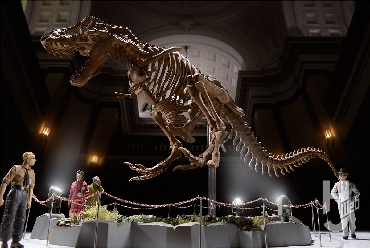 ティラノザウルス 恐竜骨格 リアル塗装 完成品 バンダイ プラモデル 化石