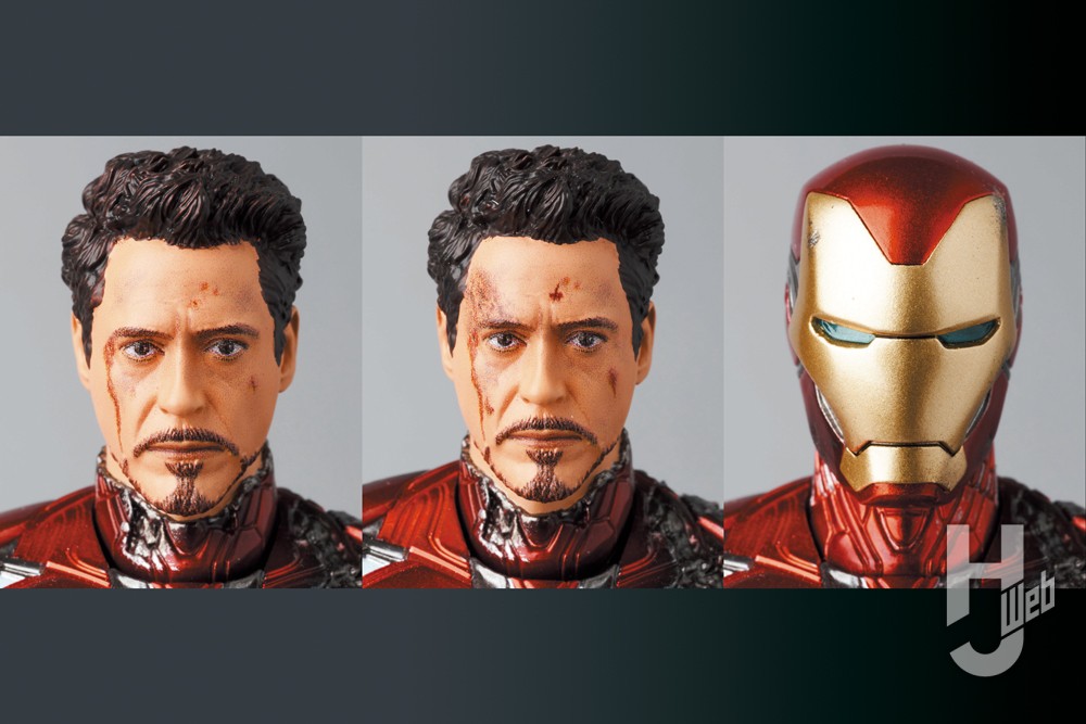 アイアンマンの3種の表情比較画像