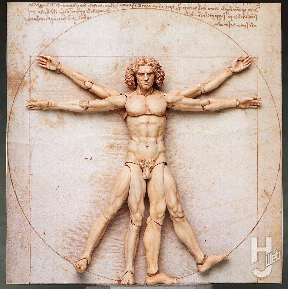 ウィトルウィウス的人体図を再現した画像