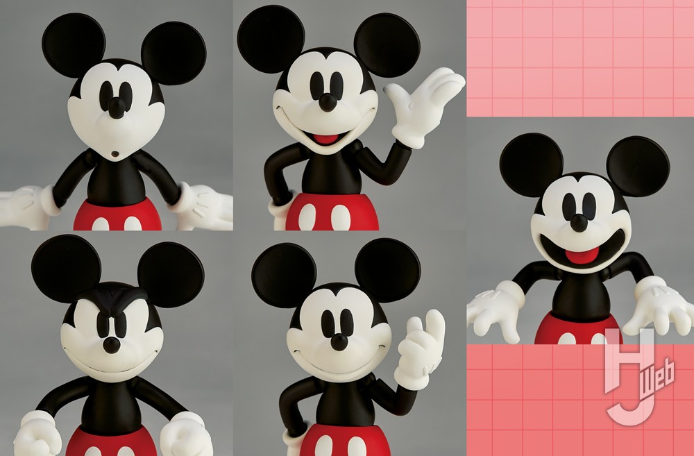 ミッキーマウスカラーver.　表情比較５種の画像