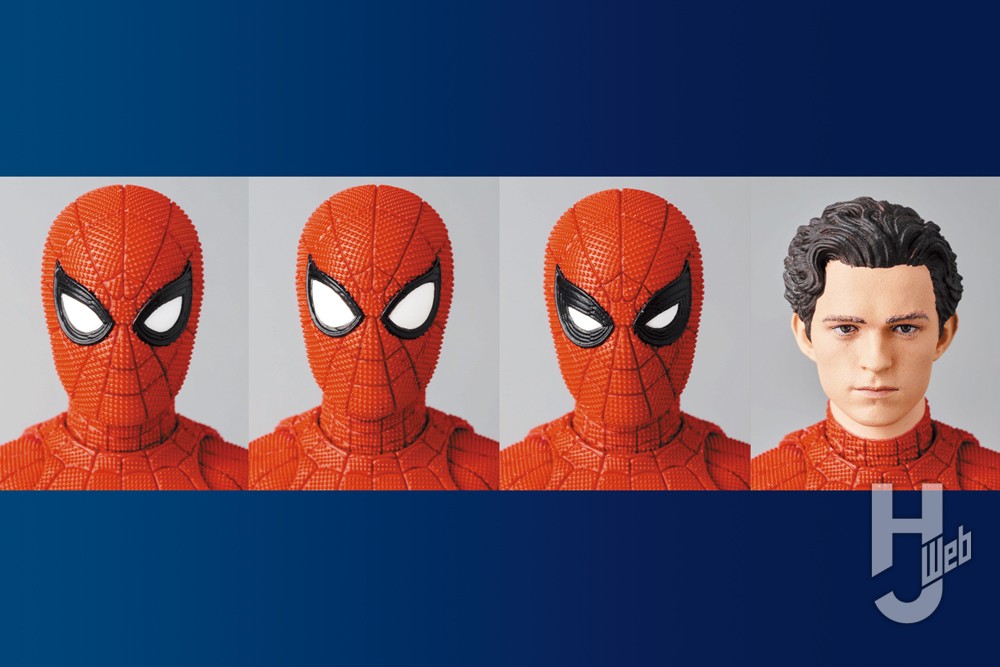 スパイダーマンの表情比較4種の画像