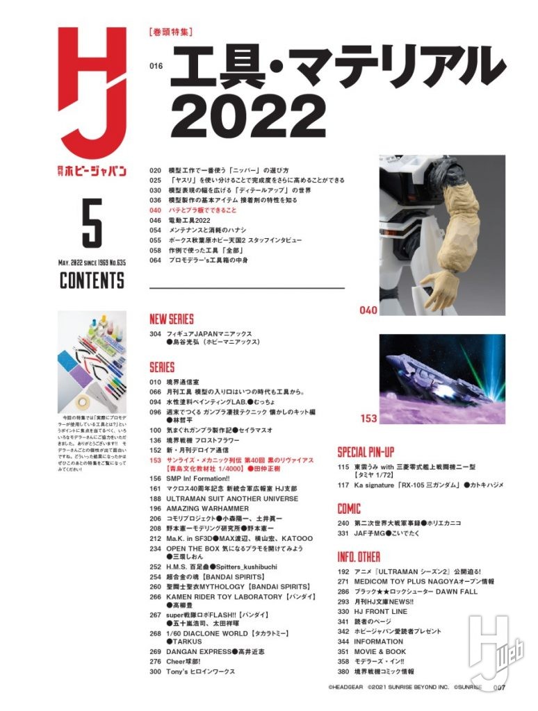 HJ　2022　5月　目次　ホビージャパン