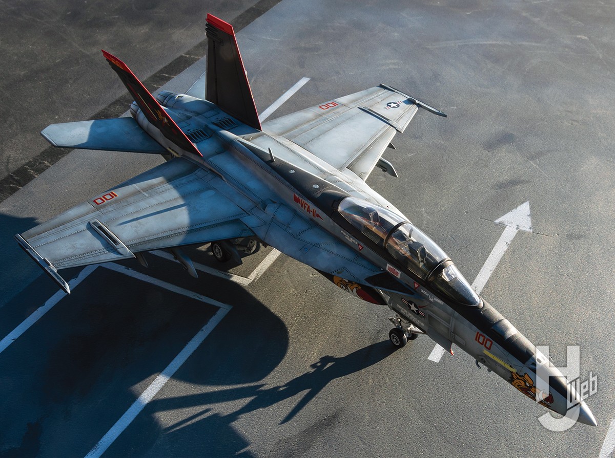 激安販売082 1/144 F/A-18EJ スーパーホーネット 洋上迷彩 仮想航空自衛隊 ＃564 第3飛行隊 兜武者 百里基地 駐機状態 完成品 完成品