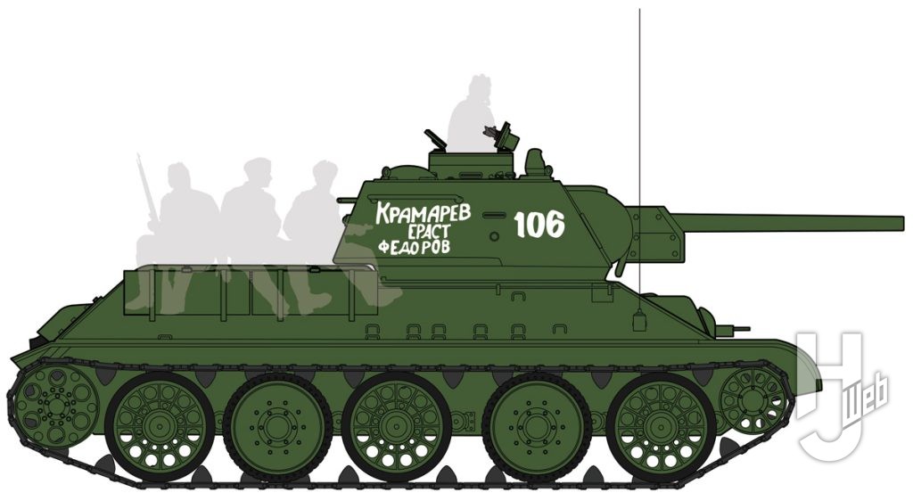 T-34/76 戦車1943年型イラスト