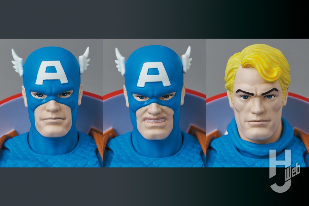 キャプテン・アメリカの表情比較画像