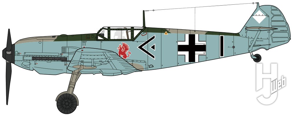 メッサーシュミット-Bf109-E-3イラスト側面