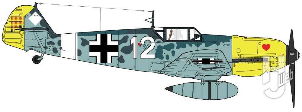 メッサーシュミット-Bf109-E-7側面
