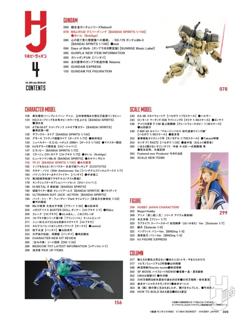 月刊ホビージャパン24年4月号目次２
