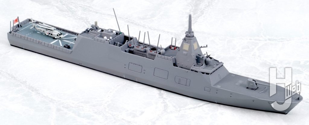 タミヤ　海上自衛隊 護衛艦 FFM-1 もがみ　舷側部分とは対照的な上面中央部