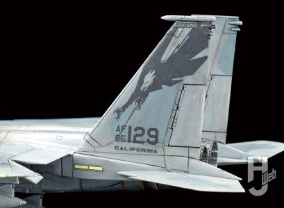 ファインモールド「アメリカ空軍 F-15D 戦闘機」作例　垂直尾翼