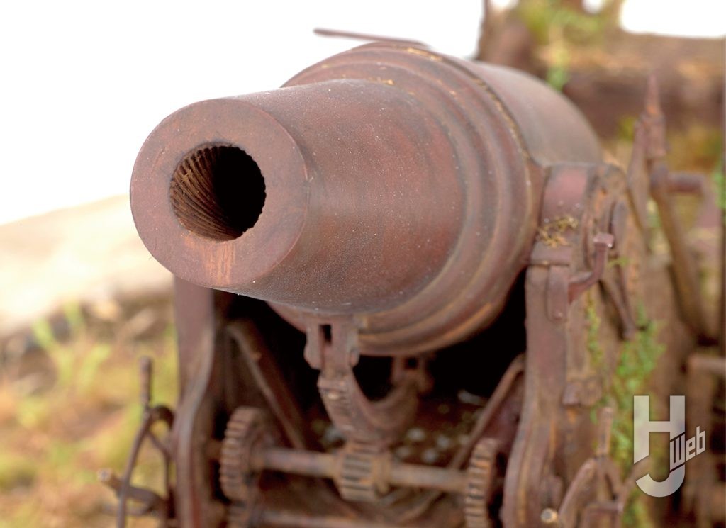 日本陸軍 二十八糎榴弾砲 日露戦争1905　二十八糎榴弾砲　砲口アップ