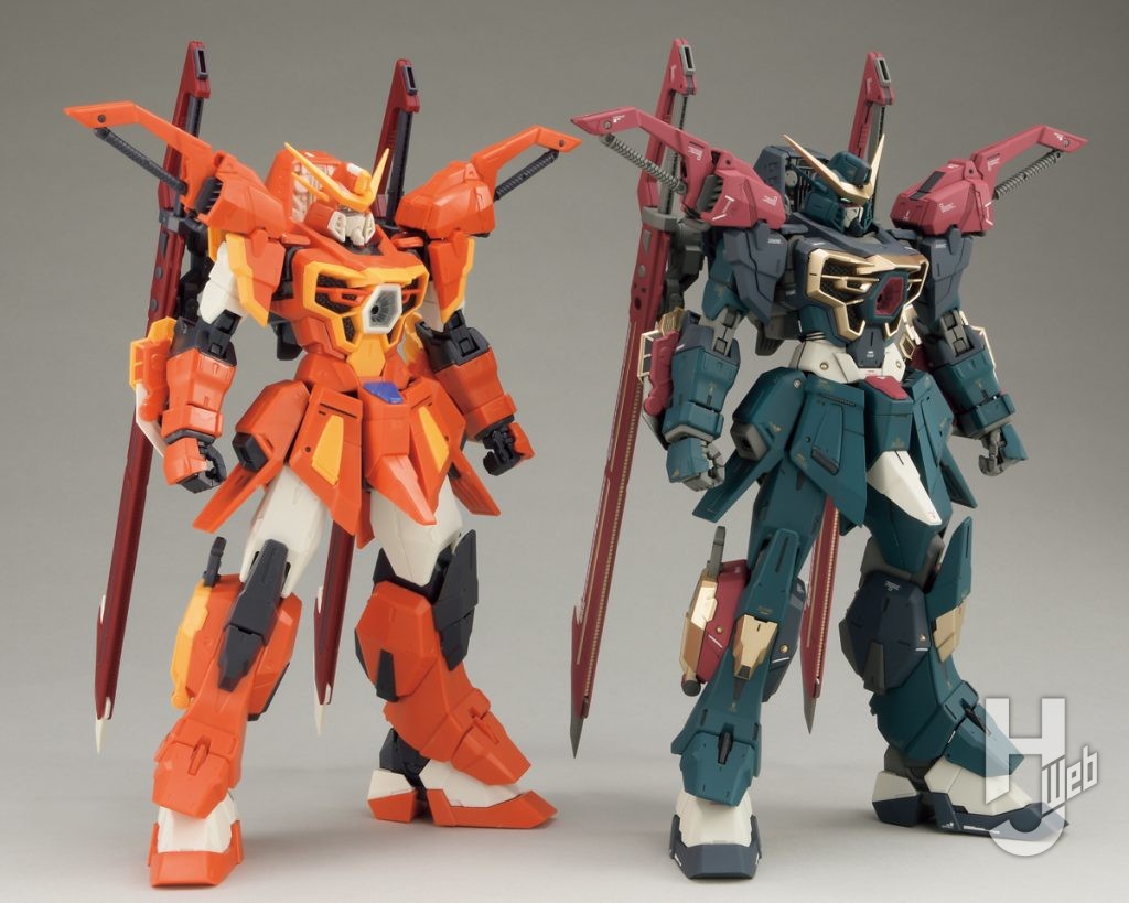 ソードカラミティガンダムのプラモデルの素組みと塗装の比較画像