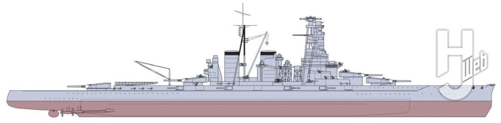 「日本海軍艦艇カラーガイド1 日本の戦艦12隻」掲載金剛型戦艦一番艦「金剛」のレイテ沖海戦時イラスト図