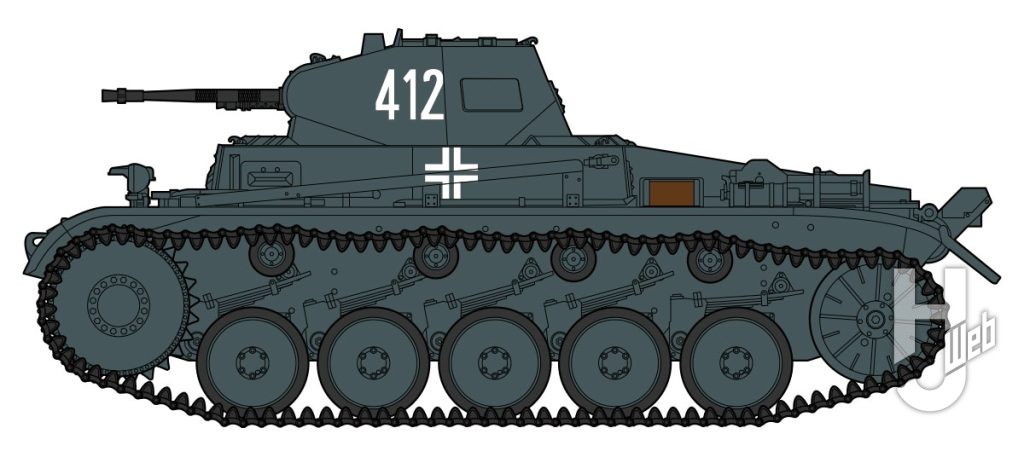 ドイツII号戦車-左側面イラスト