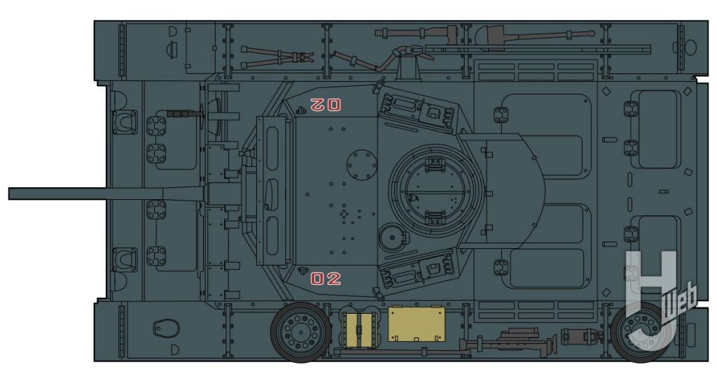 ドイツIII号戦車上面イラスト