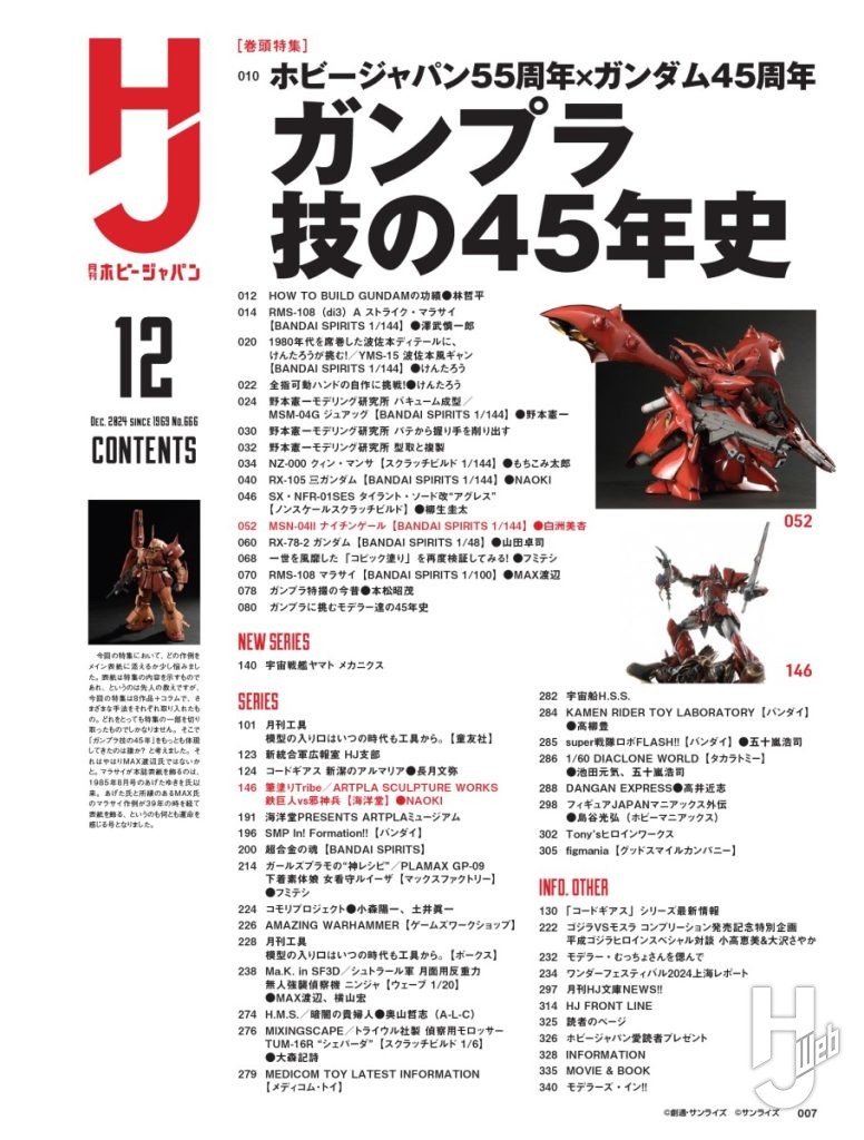 「月刊ホビージャパン2024年12月号」目次