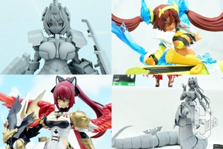 FAガール「輝鎚・甲」、アルカナディア「シャルメド」「メルティーナ」、メガロマリア「風魔」「是空」、メガミデバイス「皇巫 アメノウズメ 陽光（サンシャイン）」「皇巫 アマテラス 日蝕（エクリプス）」など各ガールズプラモシリーズから新作が展示【コトブキヤ／全日本模型ホビーショー2024】