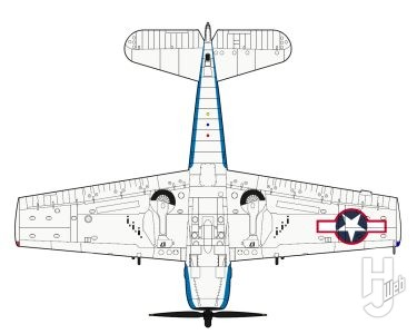 グラマン F6F ヘルキャット(アメリカ海軍 VF-9 空母エセックス搭載機　1944 年)裏イラスト