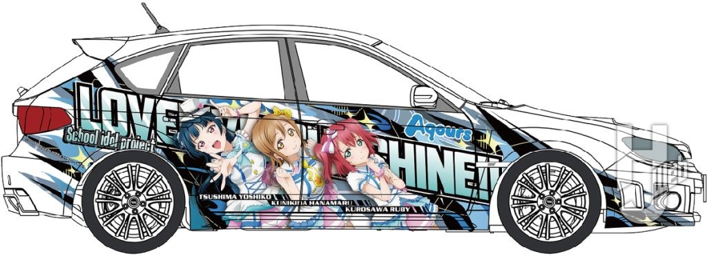 痛車-No.2-ラブライブ！サンシャイン!!-GRB-インプレッサ-WRX-STI-'10(スバル)右側面