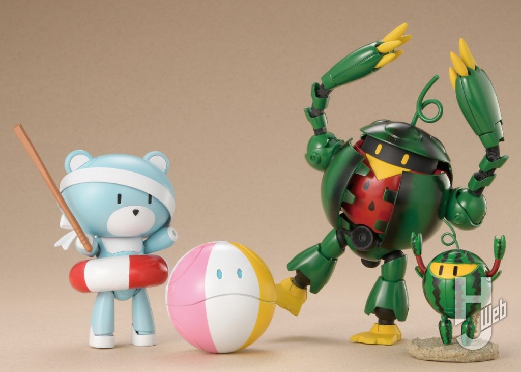 夏プチッガイとモモカプルとプチカプルのプラモデルの全体画像