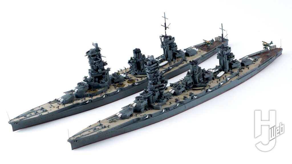 戦艦扶桑と山城のプラモデルの全体画像