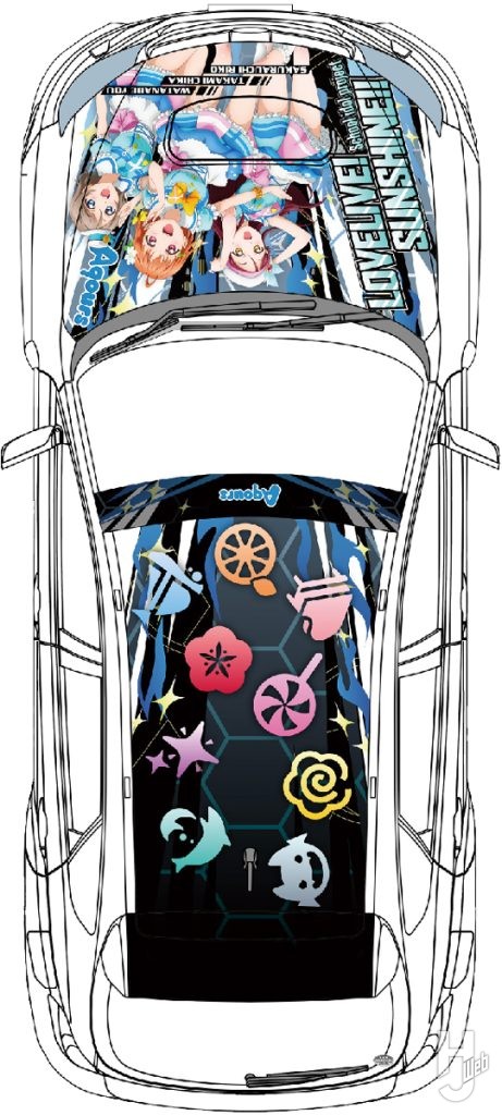 痛車-No.2-ラブライブ！サンシャイン!!-GRB-インプレッサ-WRX-STI-'10(スバル)上面