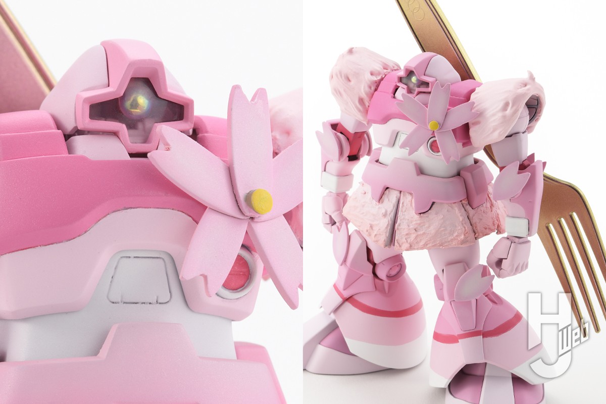 桜×ムースケーキ×HGドムで「ドムースケーキ」の出来上がり