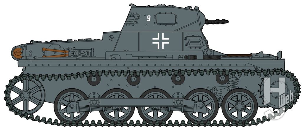 ドイツI号戦車右側面イラスト