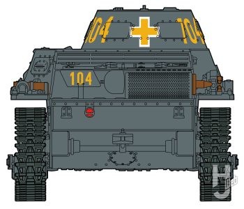 ドイツI号戦車後面イラスト