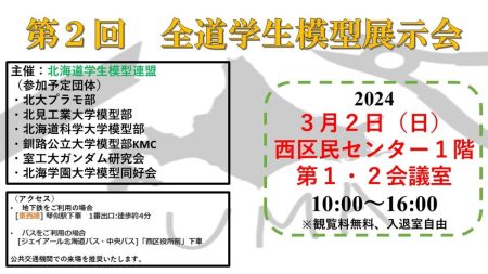 第２回全道学生模型展示会