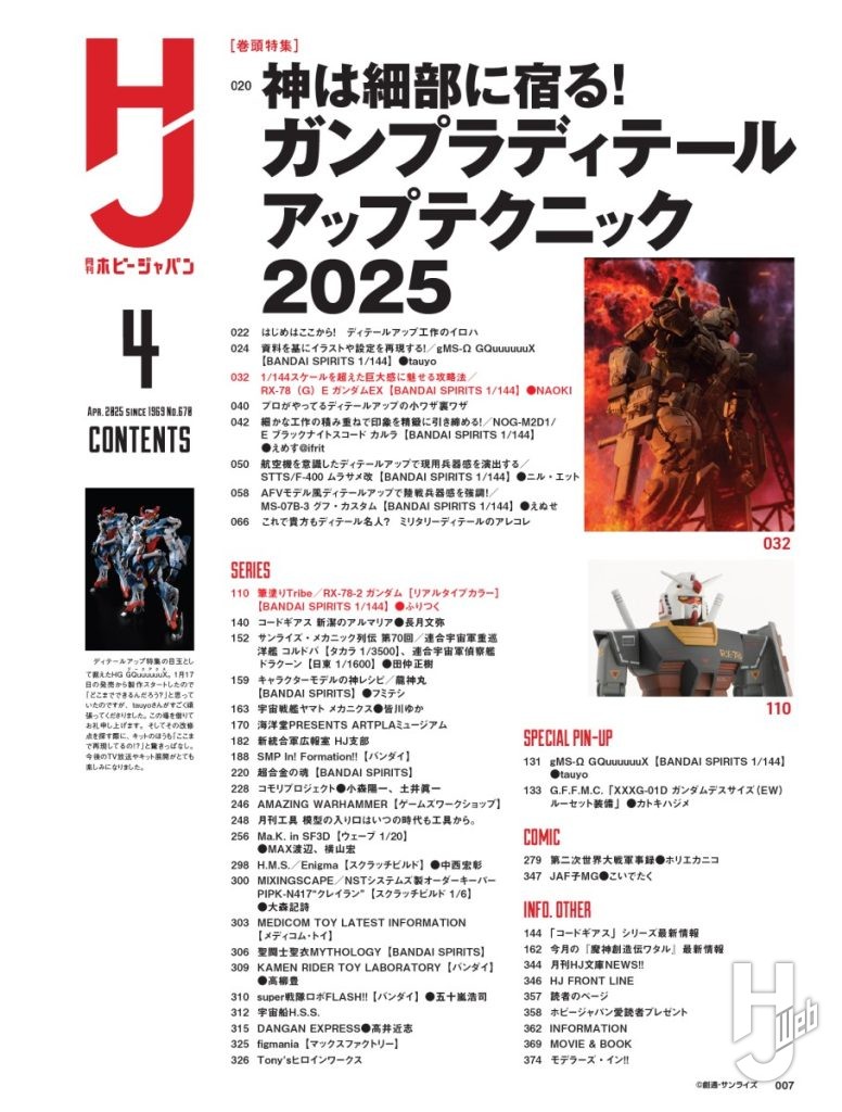 月刊ホビージャパン2025年4月号目次1