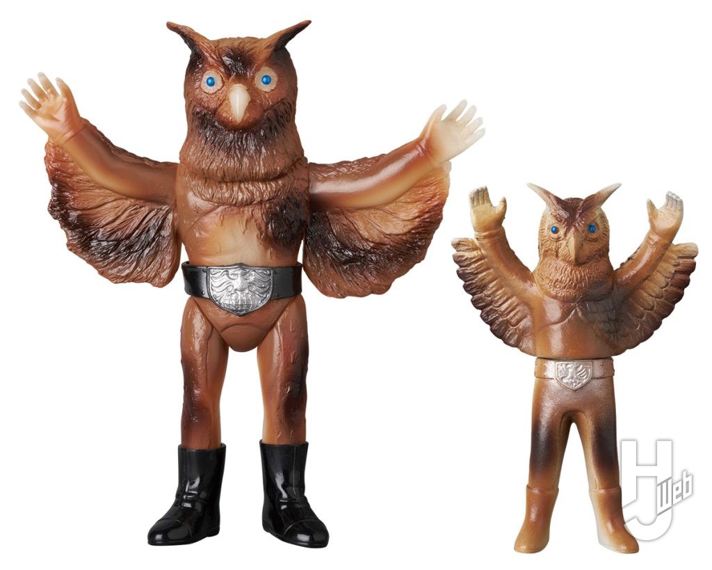 フクロウ男のソフビフィギュアとミニソフビの画像