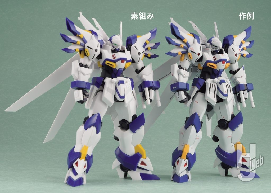 ヴァイスリッターのプラモデルの武器パーツの素組みと作例の比較画像その2.