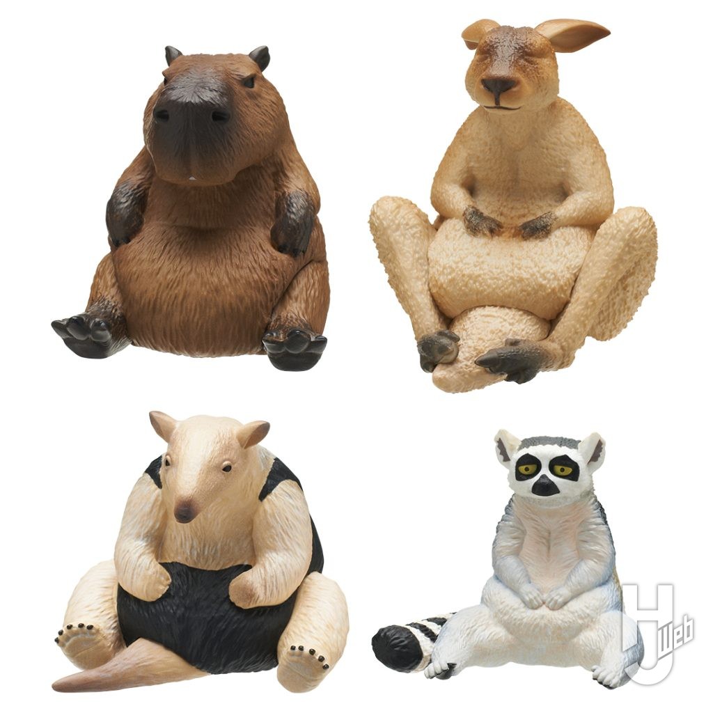 座る動物のカプセルフィギュアの画像