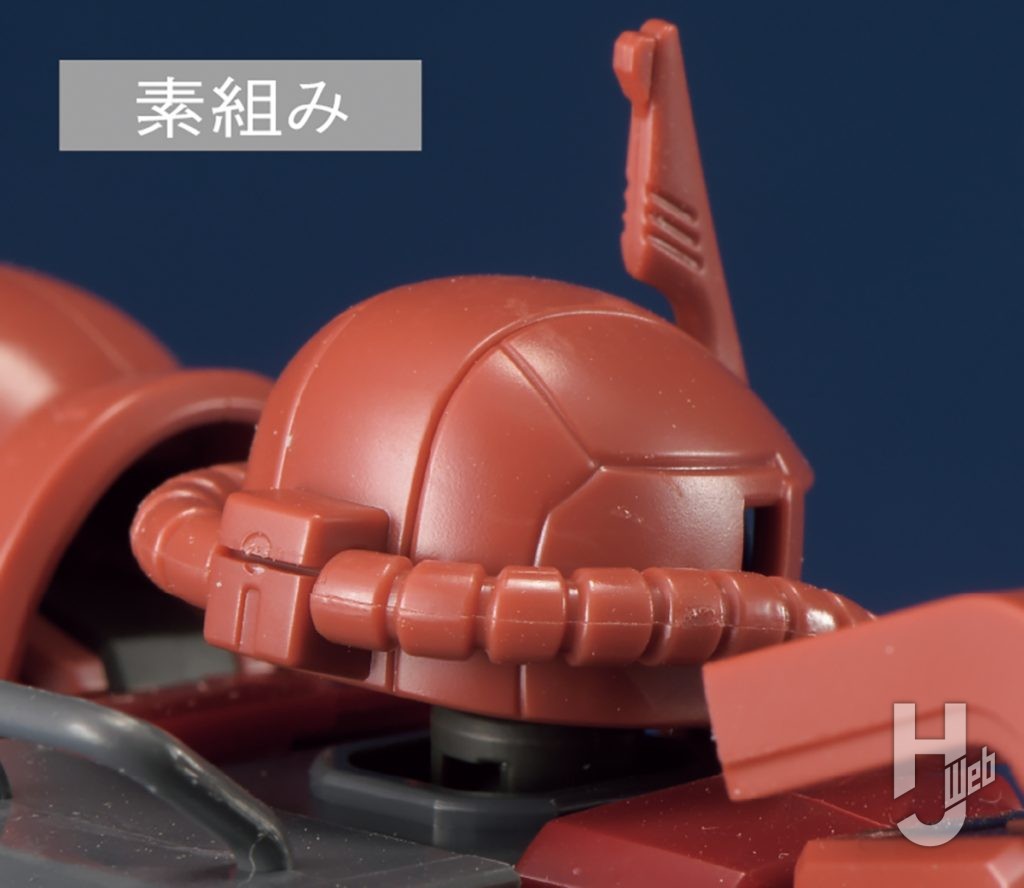 シャア専用高機動型ザクII素組み後頭部アップ