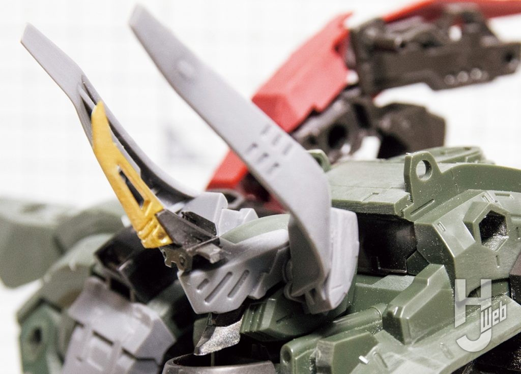 Re-ta製作ヘキサギア「バルクアームλ ブルザルグ」頭部製作途中