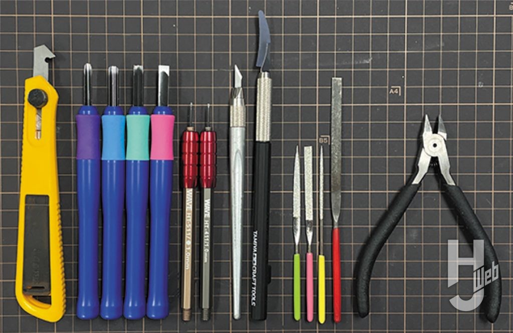 プラモデル製作時使用ツール一覧