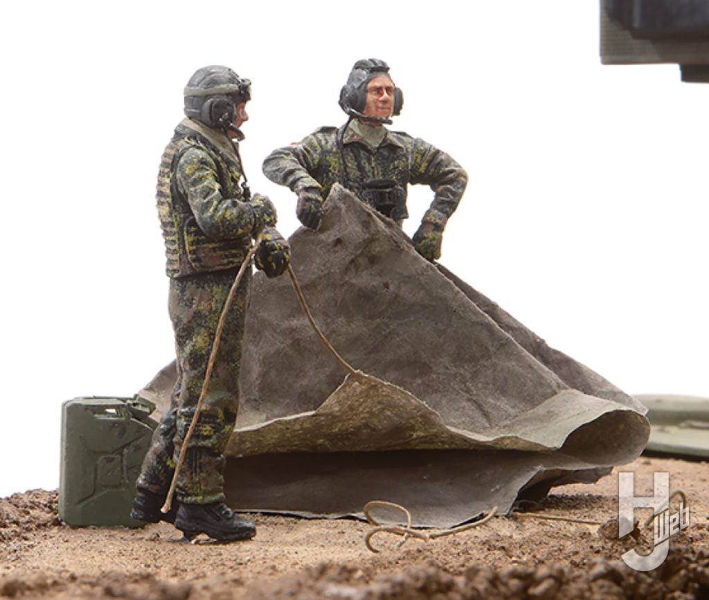 嘉瀬翔製作「レオパルト2 A7V」メインディオラマ戦車兵フィギュア立ちポーズ