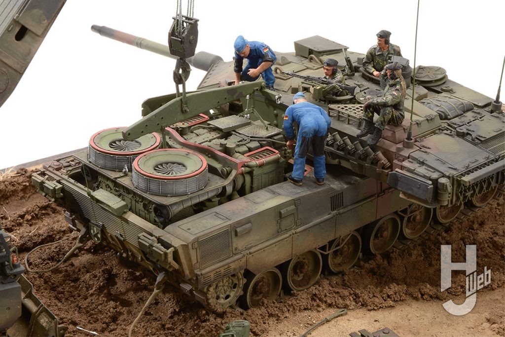 嘉瀬翔製作「レオパルト2 A7V」メインディオラマレオパルト2 A7V運搬作業アップ