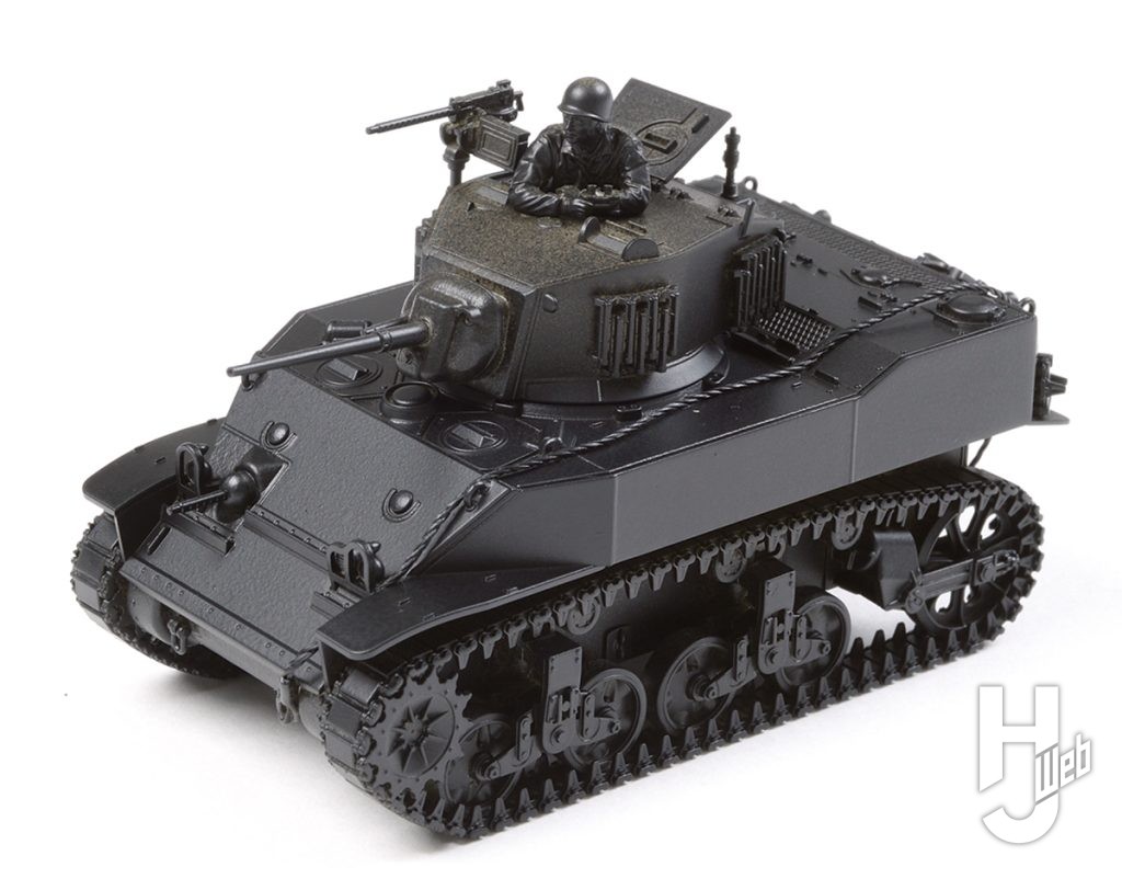 ぷらシバ製作「アメリカ軽戦車 M5A1 スチュアート」製作途中サーフェイサー吹き付け完了