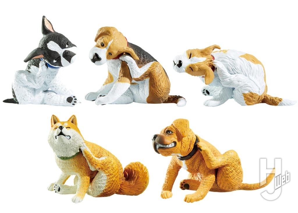 掻く犬のカプセルフィギュアの画像