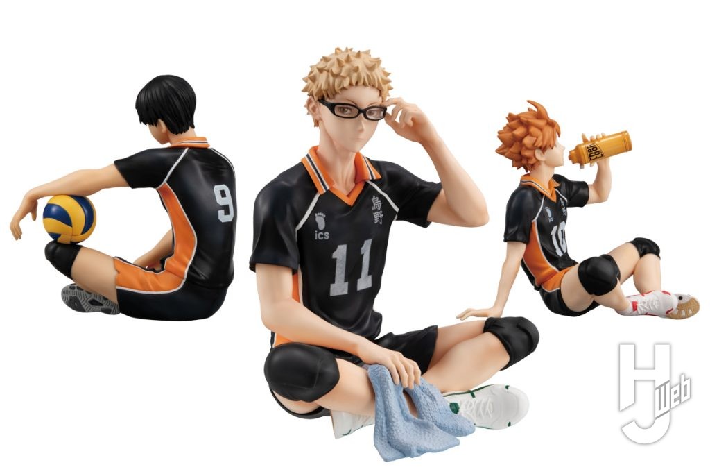 影山飛雄と月島蛍と日向翔陽のてのひらサイズフィギュアの画像