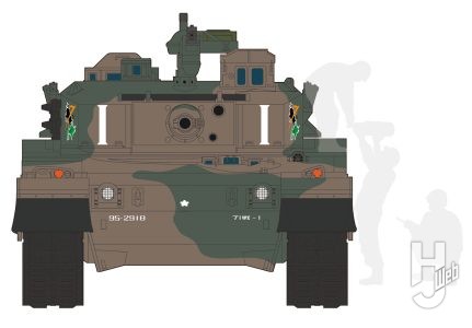 陸上自衛隊90式戦車正面イラスト