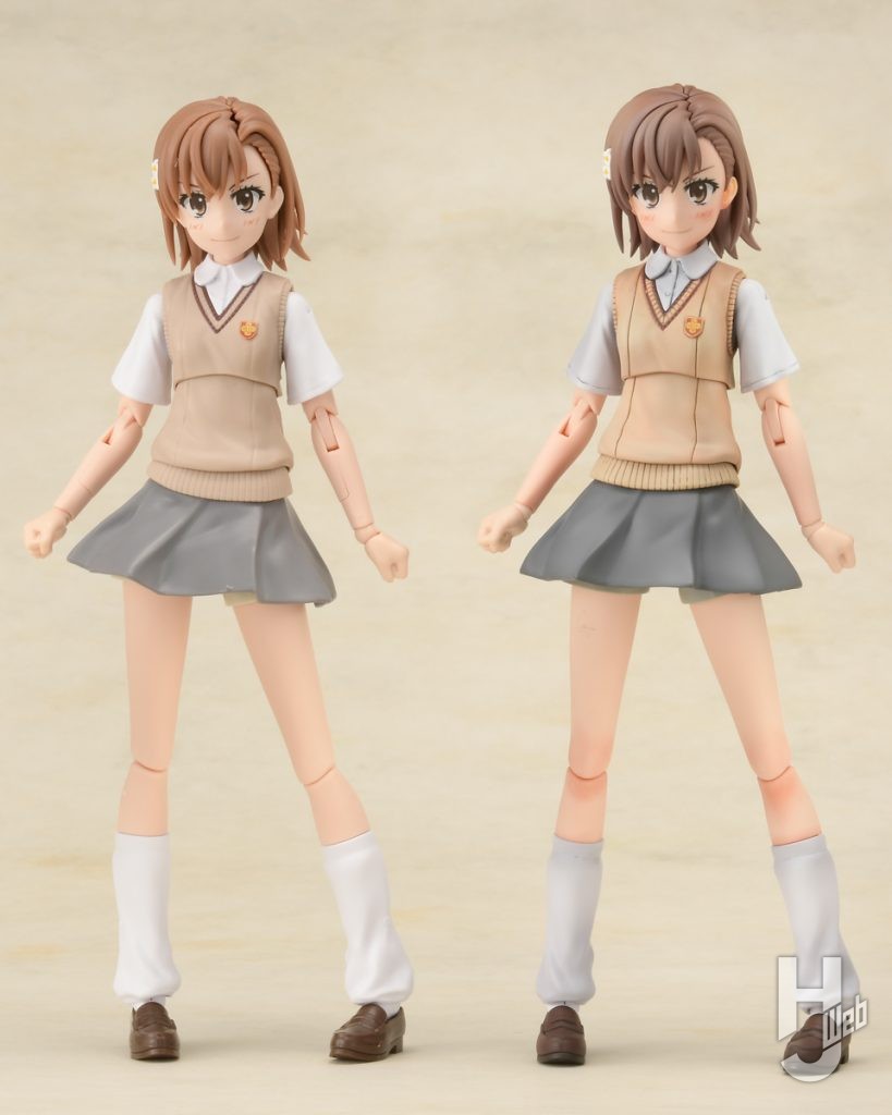 御坂美琴のプラモデルの素組みと作例の比較画像その1