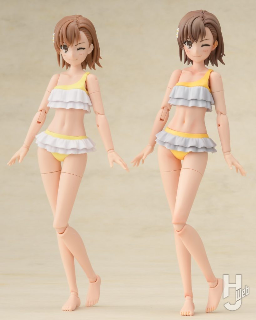 御坂美琴のプラモデルの素組みと作例の比較画像その2