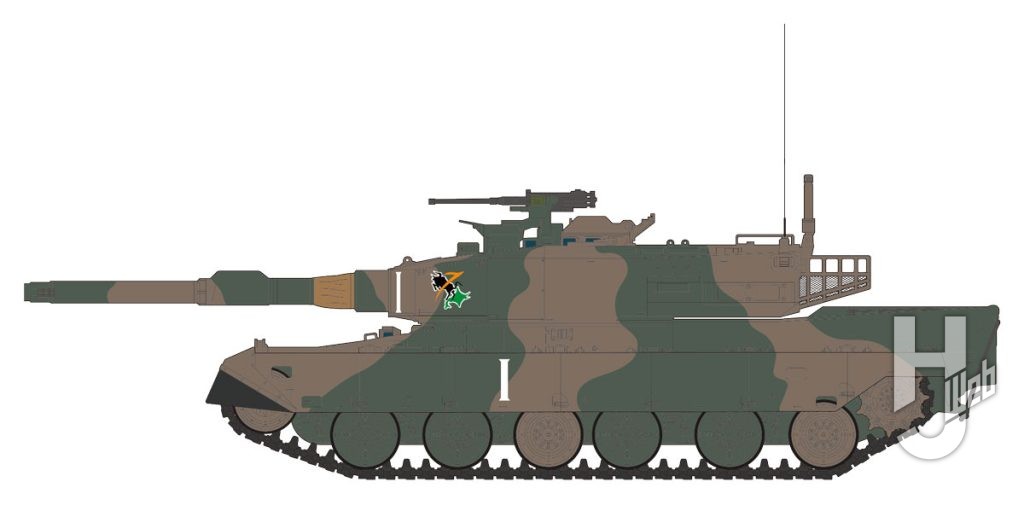 陸上自衛隊90式戦車左側面イラスト