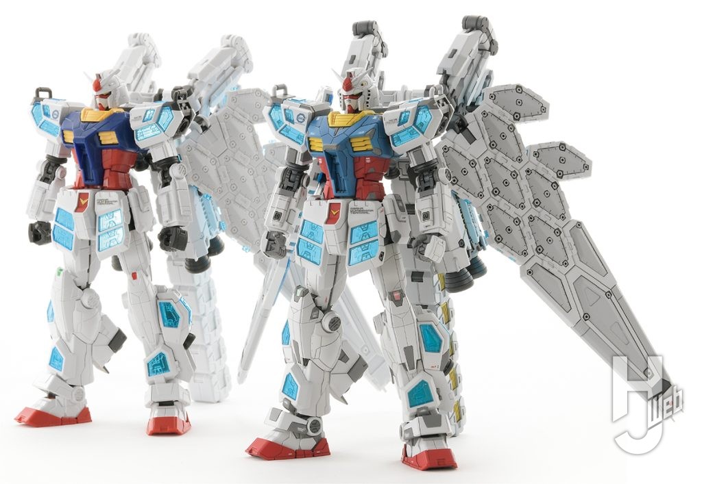 JUNIII製作「RX-78F00/E ガンダム EX-001 グラスフェザー装備」素組み比較