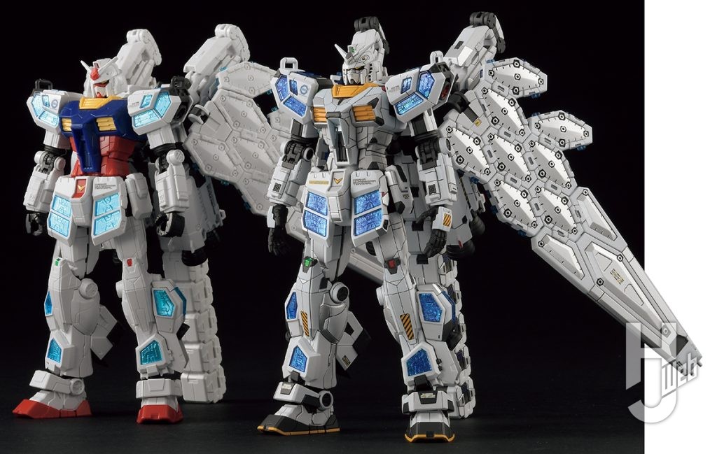 TONKA製作「ガンダム EX-001 グラスフェザー装備（宇宙機器イメージカラー）」素組み比較