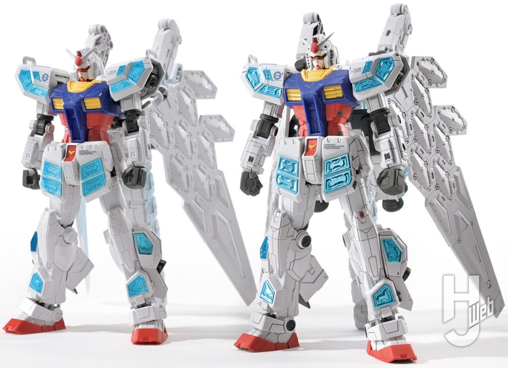 哀川和彦製作「RX-78F00/E ガンダムグラスフェザー装備」素組み比較