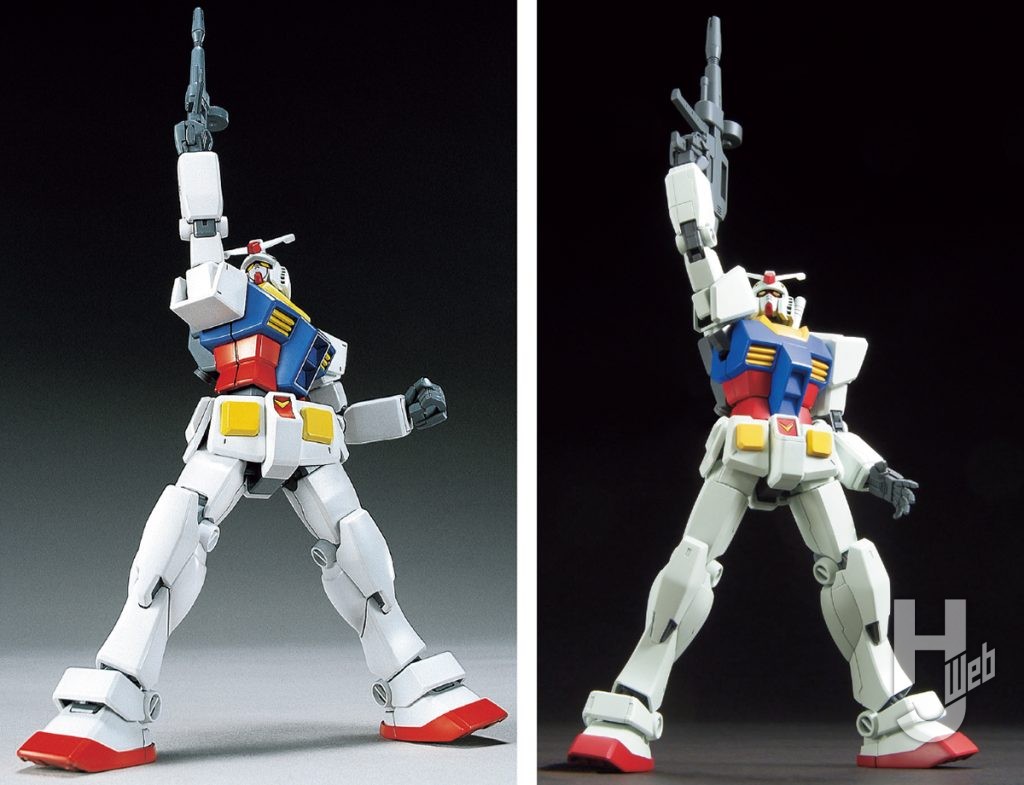 HGUC（左：2001年版、右：リバイブ版）のラストシューティング